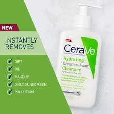 CeraVe Hydrating Cream-to-Foam Cleanser for Normal to Dry Skin, 355ml