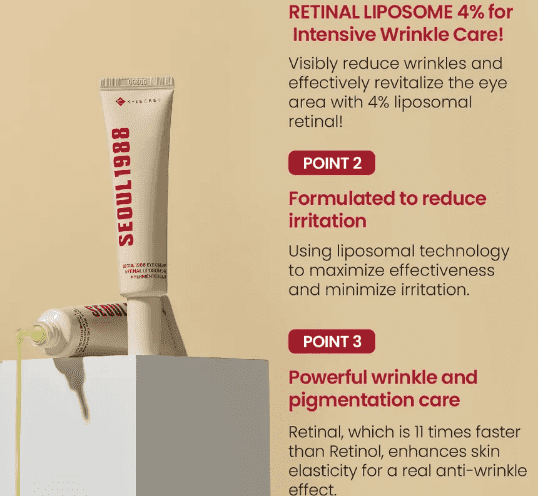 KSECRET - SEOUL 1988 Eye Cream : Retinal Liposome 4% + Fermented Bean, 30ml