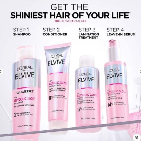 L'Oréal Paris Elvive Glycolic Gloss Glossing Routine for Dull Hair