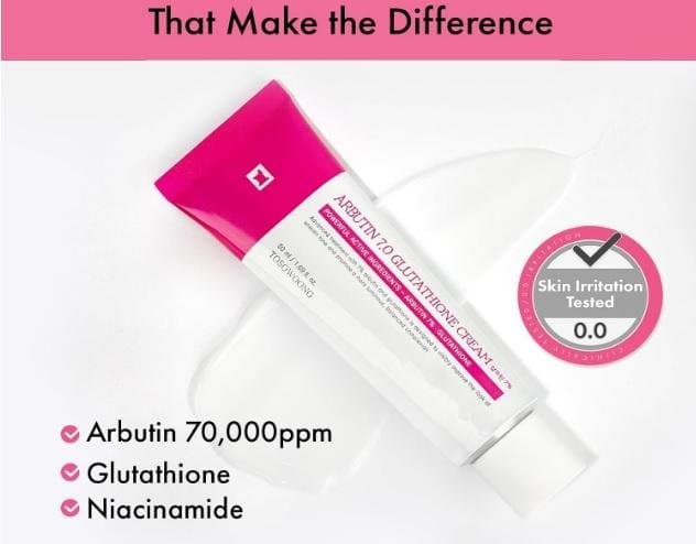 TOSOWOONG Arbutin 7% Glutathione Cream 50g
